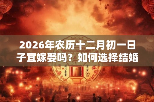 2026年农历十二月初一日子宜嫁娶吗？如何选择结婚吉日？