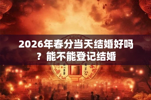 2026年春分当天结婚好吗？能不能登记结婚