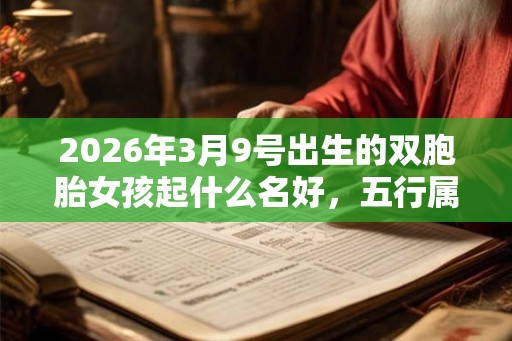 2026年3月9号出生的双胞胎女孩起什么名好，五行属什么？