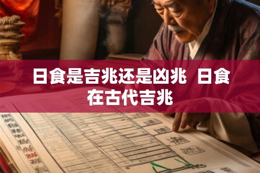 日食是吉兆还是凶兆  日食在古代吉兆