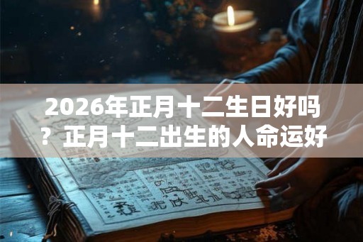 2026年正月十二生日好吗？正月十二出生的人命运好吗？