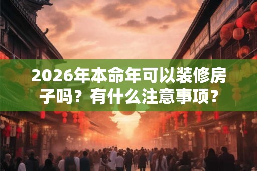 2026年本命年可以装修房子吗？有什么注意事项？