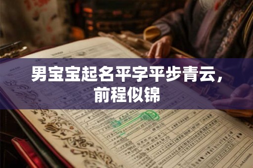 男宝宝起名平字平步青云，前程似锦