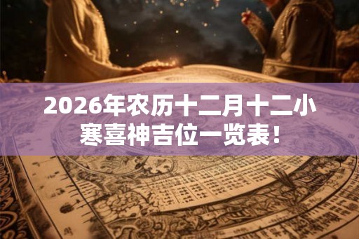 2026年农历十二月十二小寒喜神吉位一览表！