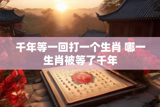 千年等一回打一个生肖 哪一生肖被等了千年