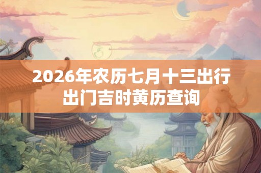2026年农历七月十三出行出门吉时黄历查询 2026年农历七月十三出行出门吉时黄历查询