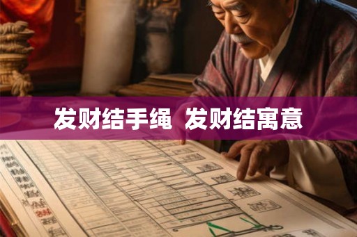 发财结手绳  发财结寓意
