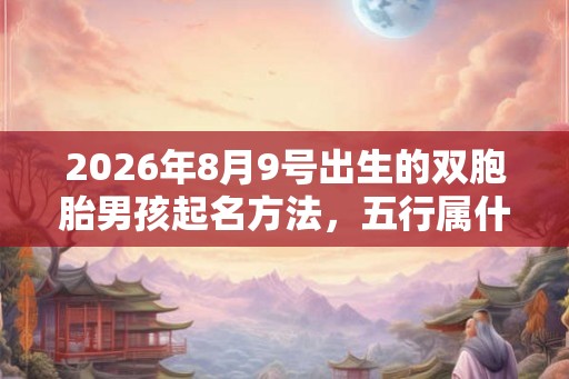 2026年8月9号出生的双胞胎男孩起名方法，五行属什么