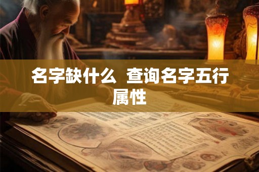 名字缺什么  查询名字五行属性