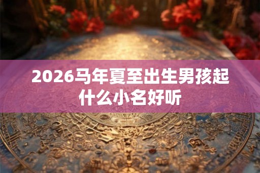 2026马年夏至出生男孩起什么小名好听
