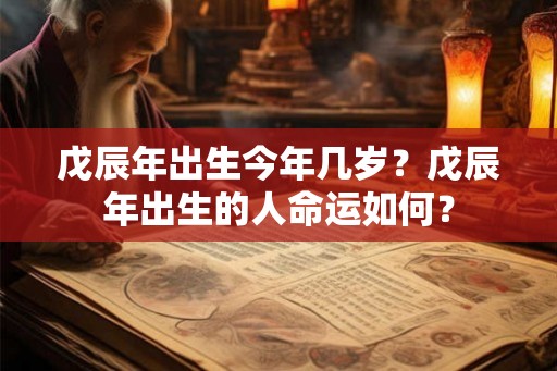 戊辰年出生今年几岁？戊辰年出生的人命运如何？