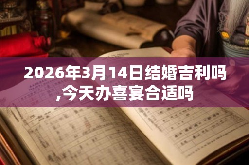 2026年3月14日结婚吉利吗,今天办喜宴合适吗