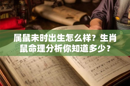 属鼠未时出生怎么样？生肖鼠命理分析你知道多少？