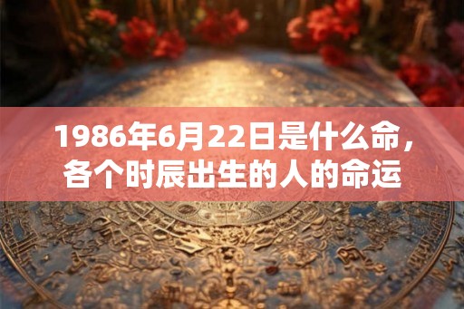 1986年6月22日是什么命，各个时辰出生的人的命运