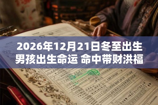 2026年12月21日冬至出生男孩出生命运 命中带财洪福齐天