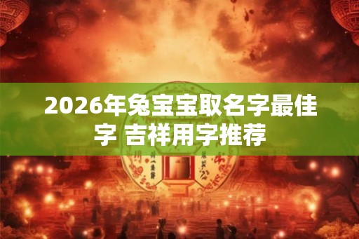 2026年兔宝宝取名字最佳字 吉祥用字推荐