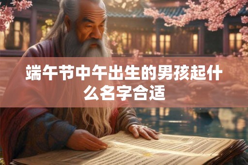 端午节中午出生的男孩起什么名字合适