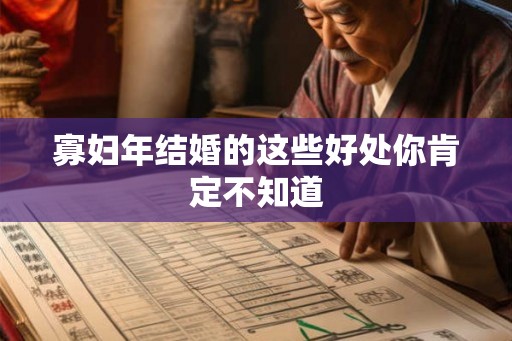 寡妇年结婚的这些好处你肯定不知道