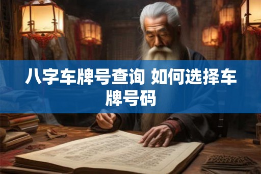 八字车牌号查询 如何选择车牌号码