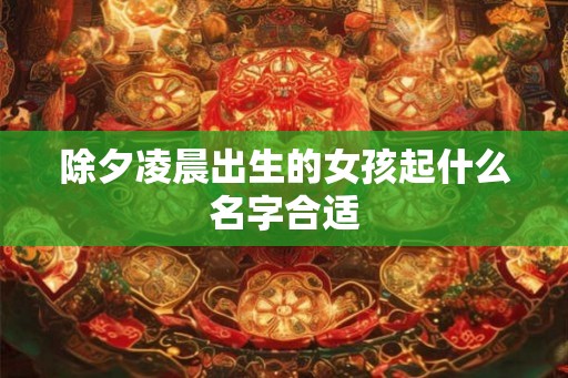 除夕凌晨出生的女孩起什么名字合适