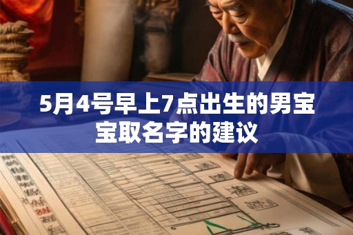 5月4号早上7点出生的男宝宝取名字的建议
