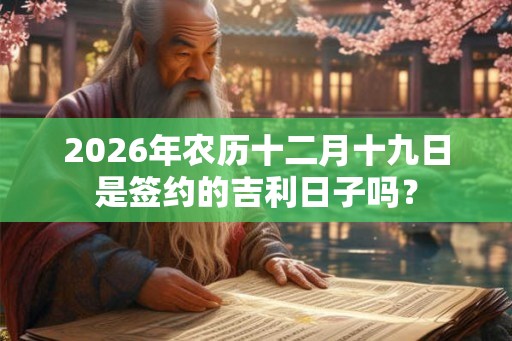 2026年农历十二月十九日是签约的吉利日子吗？