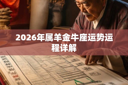2026年属羊金牛座运势运程详解
