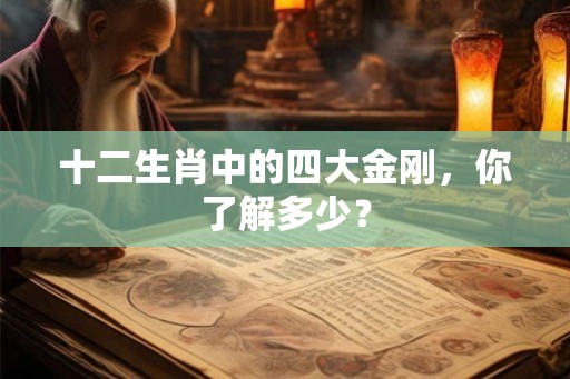 十二生肖中的四大金刚，你了解多少？