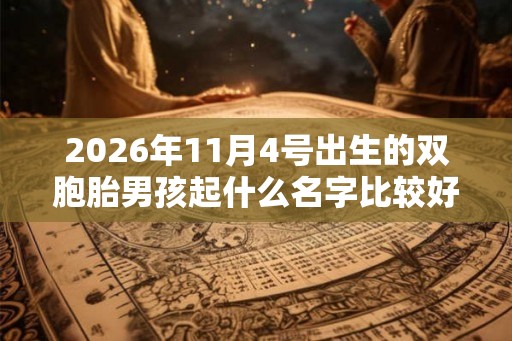 2026年11月4号出生的双胞胎男孩起什么名字比较好，五行属什么