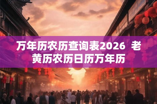 万年历农历查询表2026  老黄历农历日历万年历