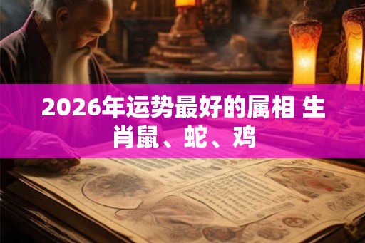 2026年运势最好的属相 生肖鼠、蛇、鸡