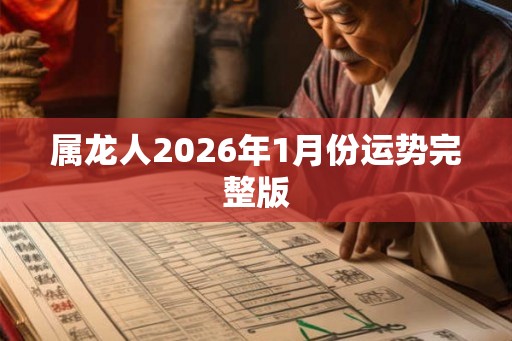 属龙人2026年1月份运势完整版