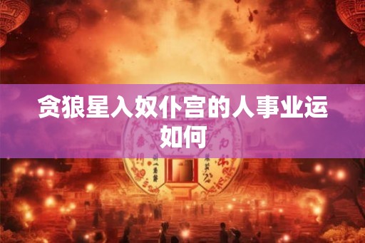 贪狼星入奴仆宫的人事业运如何
