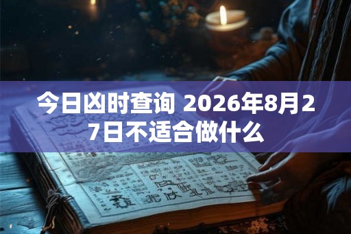 今日凶时查询 2026年8月27日不适合做什么 今日凶时查询 2026年8月27日不适合做什么