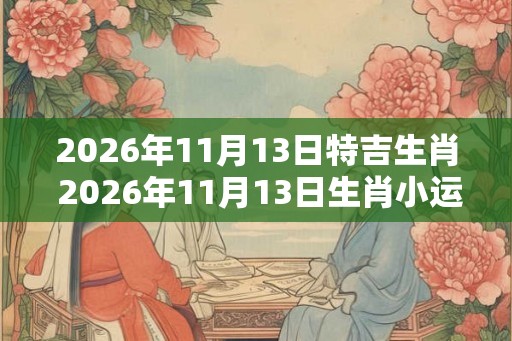 2026年11月13日特吉生肖 2026年11月13日生肖小运播报 2026年11月13日特吉生肖 2026年11月13日生肖小运播报