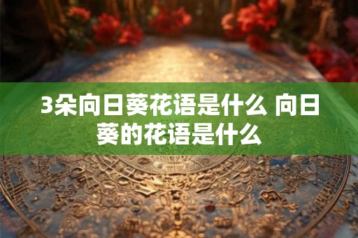 3朵向日葵花语是什么 向日葵的花语是什么 3朵向日葵花语是什么 向日葵的花语是什么