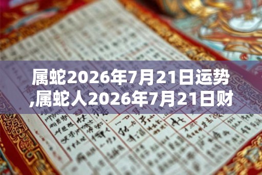 属蛇2026年7月21日运势,属蛇人2026年7月21日财运,生肖蛇2026年7月21日运势