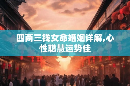 四两三钱女命婚姻详解,心性聪慧运势佳