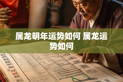 属龙明年运势如何 属龙运势如何
