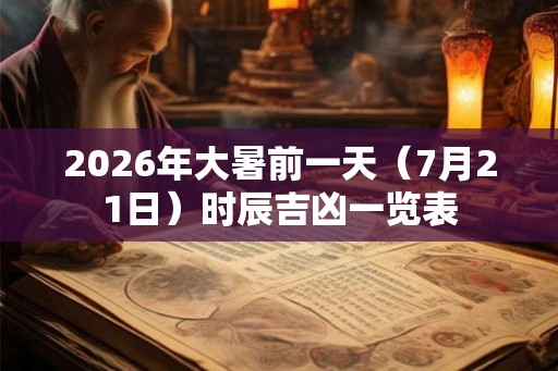 2026年大暑前一天（7月21日）时辰吉凶一览表