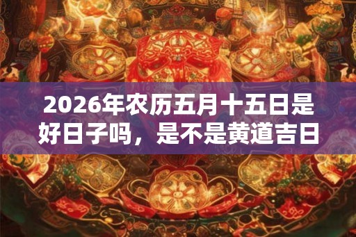 2026年农历五月十五日是好日子吗，是不是黄道吉日？
