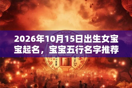 2026年10月15日出生女宝宝起名，宝宝五行名字推荐
