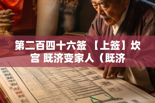 第二百四十六签 【上签】坎宫 既济变家人（既济