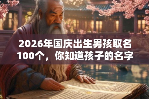 2026年国庆出生男孩取名100个，你知道孩子的名字应该怎么取？