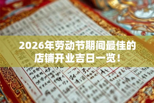 2026年劳动节期间最佳的店铺开业吉日一览！