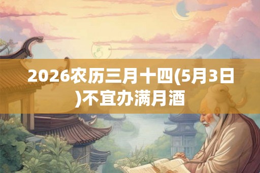 2026农历三月十四(5月3日)不宜办满月酒