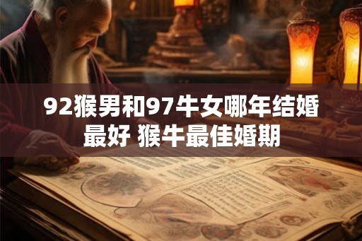 92猴男和97牛女哪年结婚最好 猴牛最佳婚期