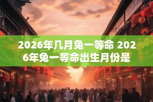 2026年几月兔一等命 2026年兔一等命出生月份是