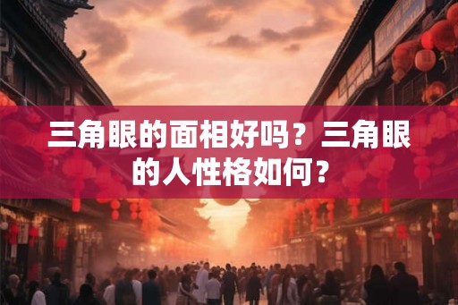 三角眼的面相好吗？三角眼的人性格如何？