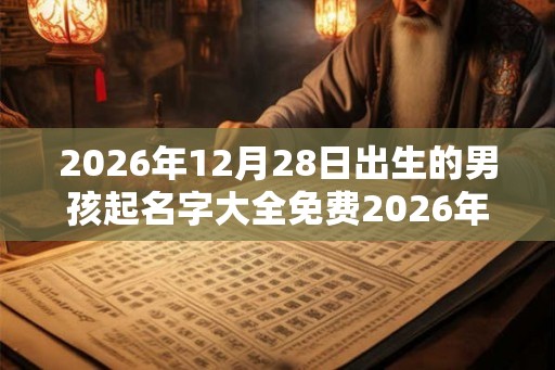 2026年12月28日出生的男孩起名字大全免费2026年